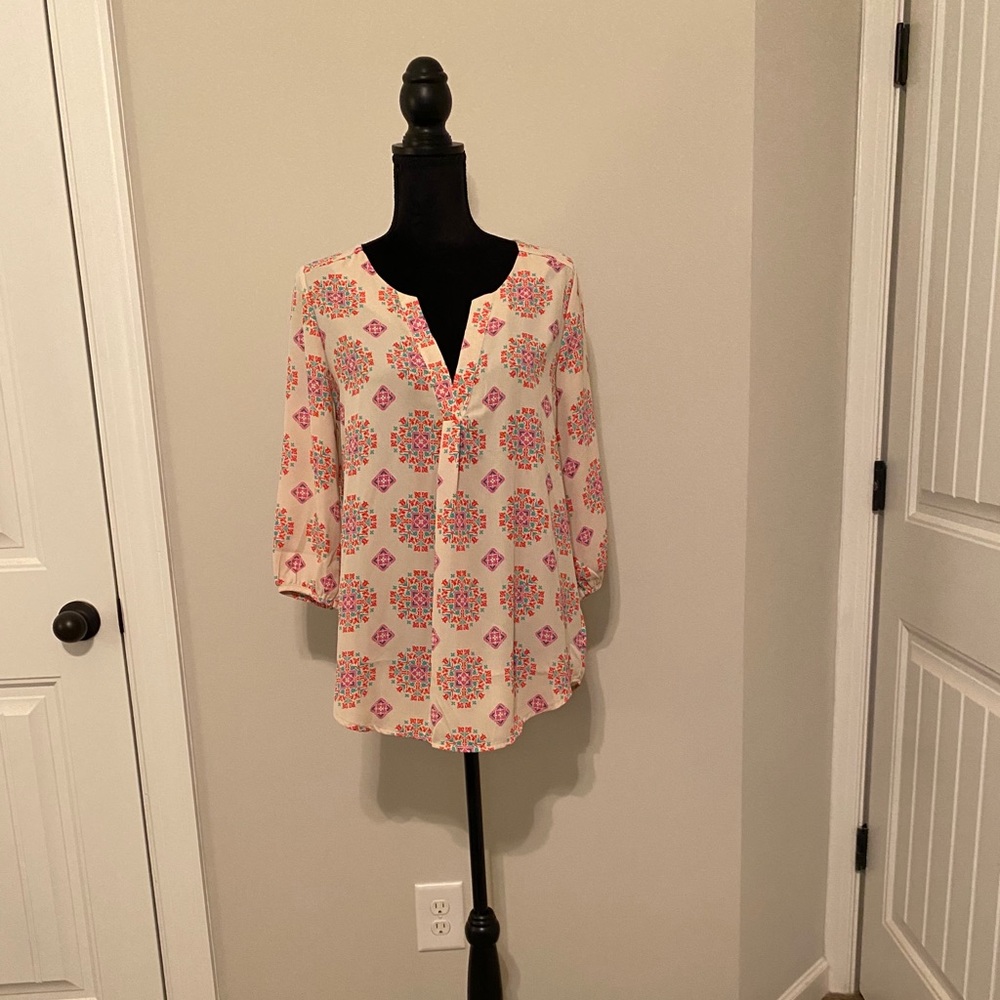 Peach Love California shirt with 3/4 sleeves